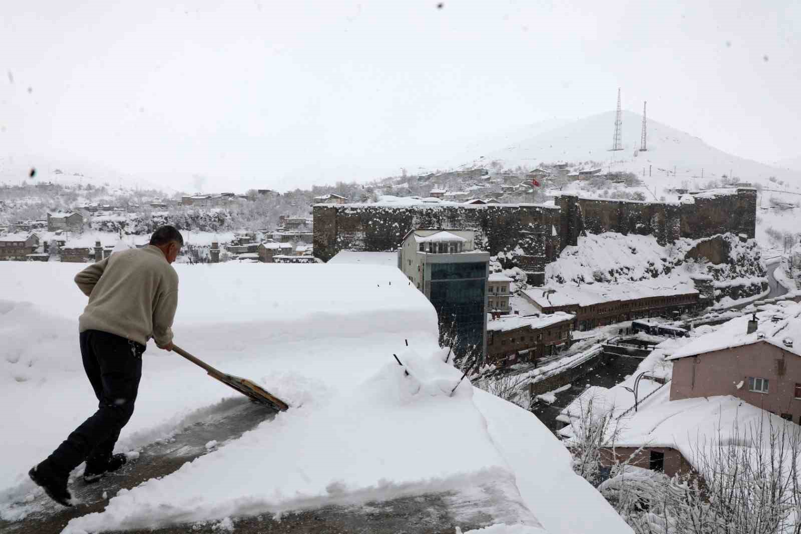 Bitlis’te çatılarda kar küreme seferberliği
