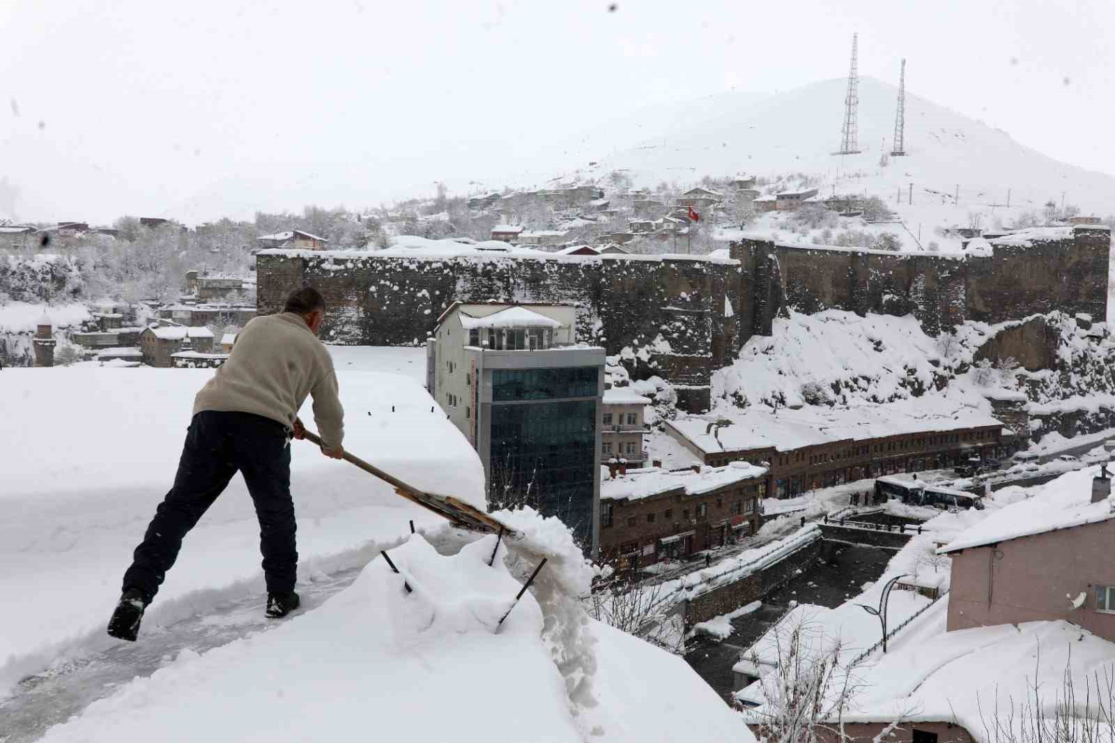 Bitlis’te çatılarda kar küreme seferberliği
