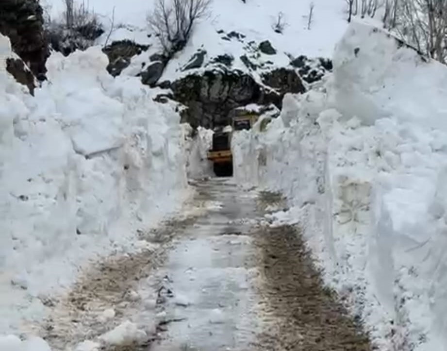 Bitlis’te ulaşım için 5 metrelik kar engelini aştılar

