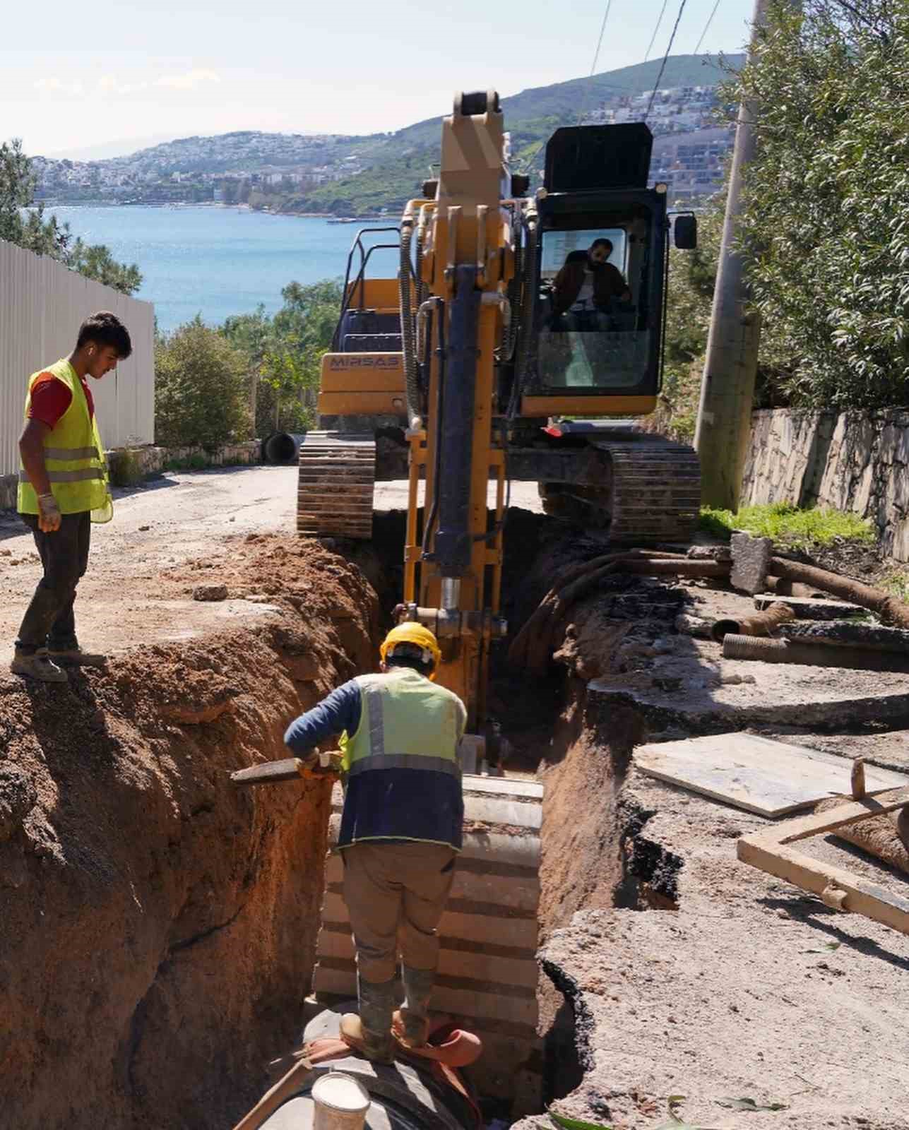 Bodrum’un su isale hatları yenileme çalışmaları devam ediyor
