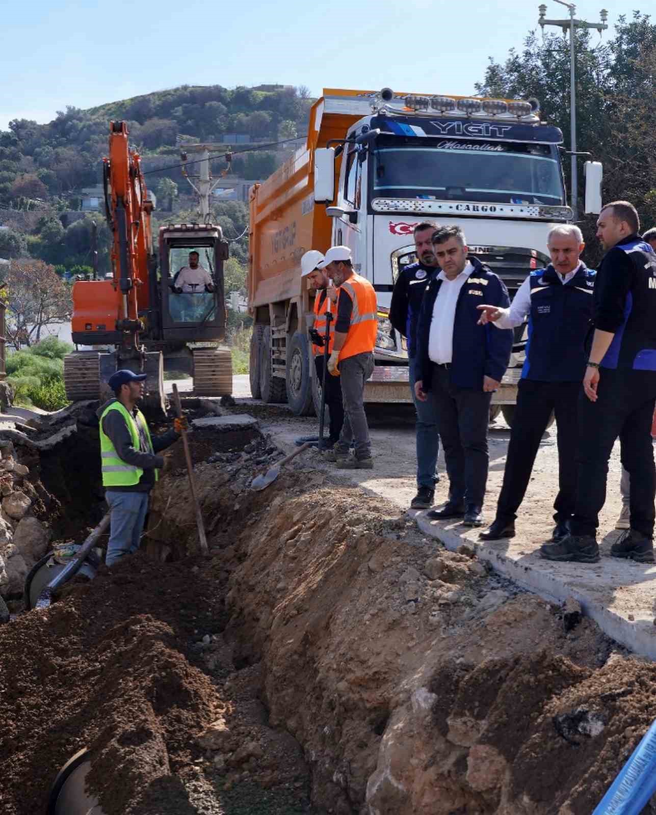 Bodrum’un su isale hatları yenileme çalışmaları devam ediyor
