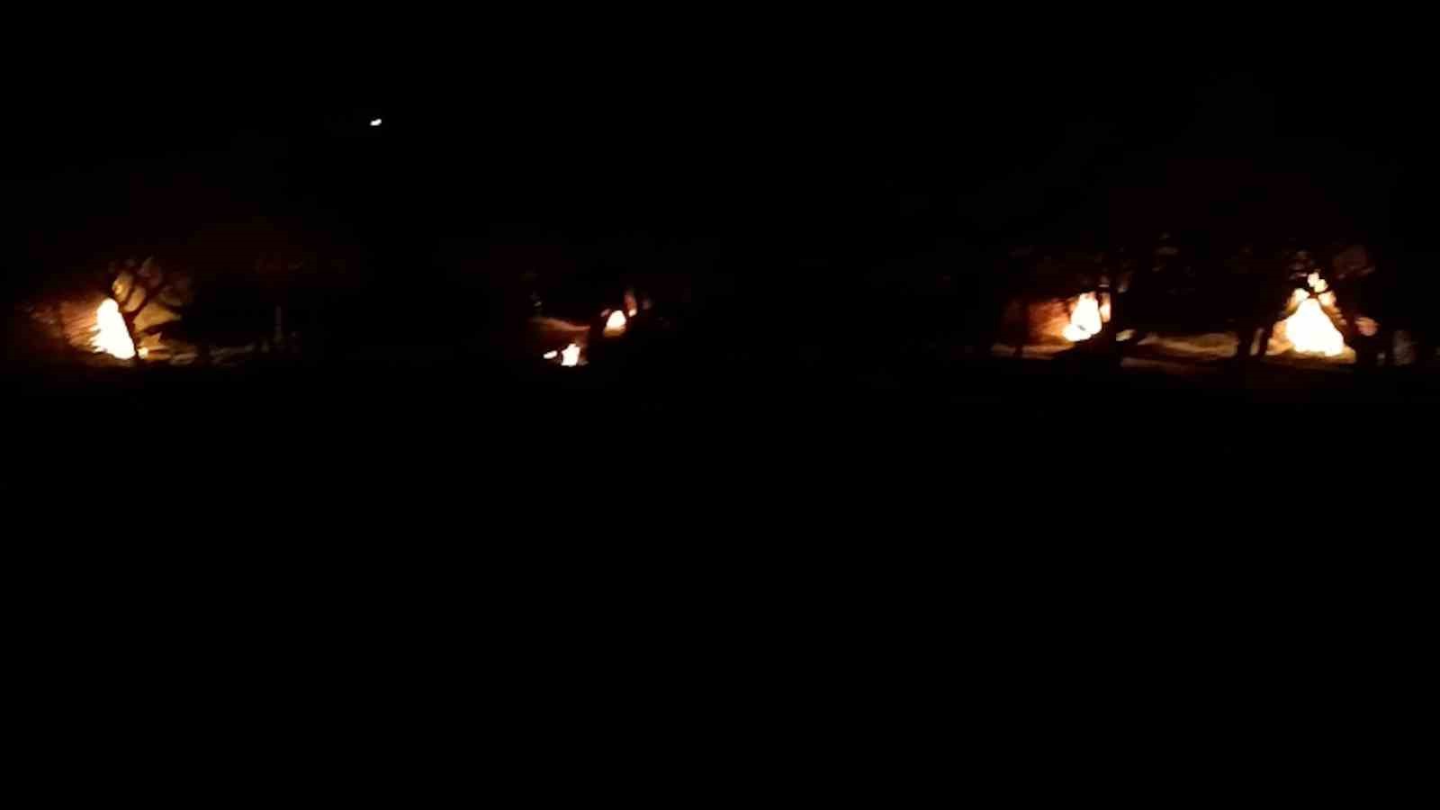 Bolu’da çiftçiler meyve ağaçlarını ateş yakarak koruyor
