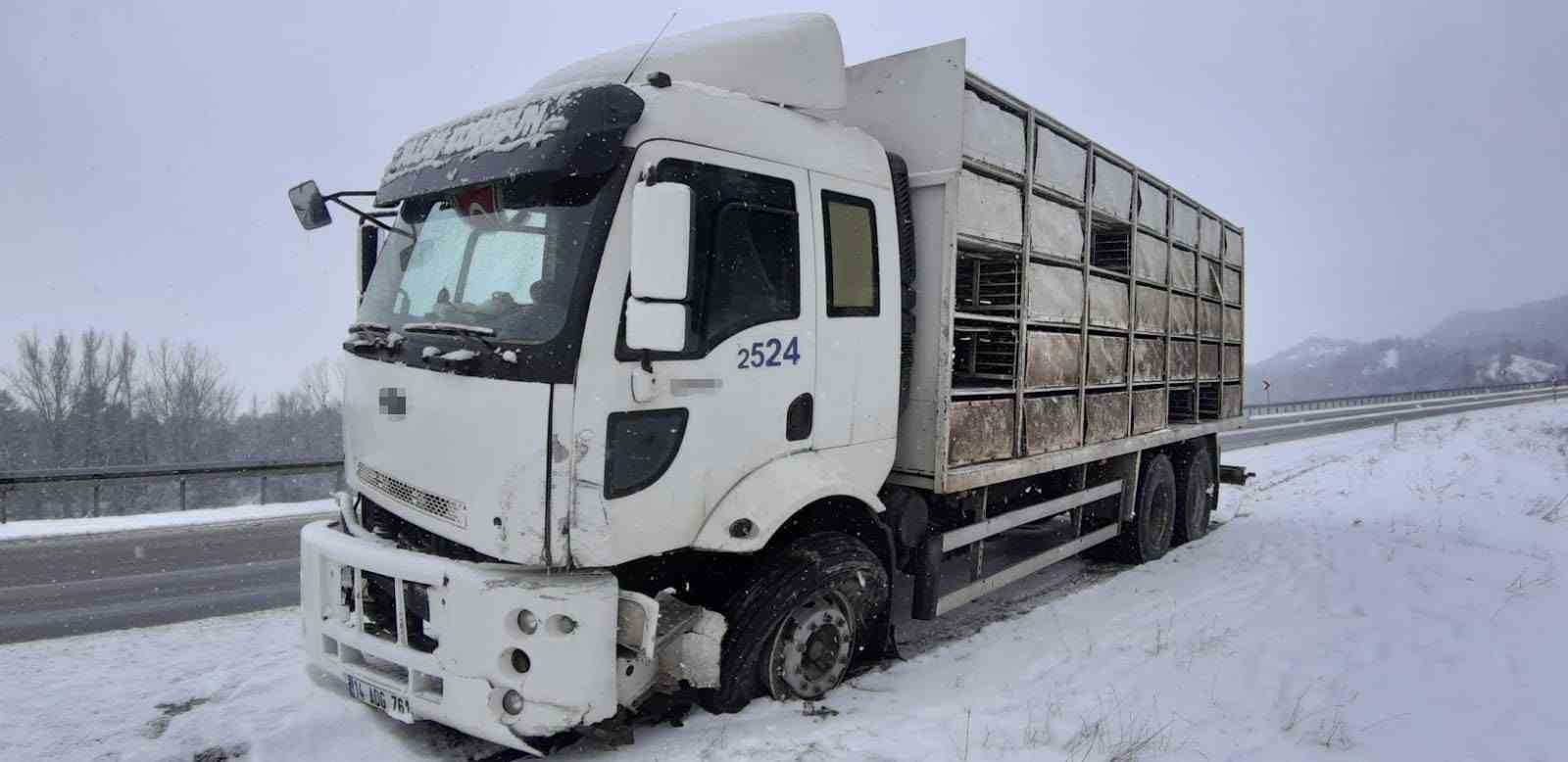 Bolu’da kamyon ile hafif ticari araç çarpıştı: 2 yaralı
