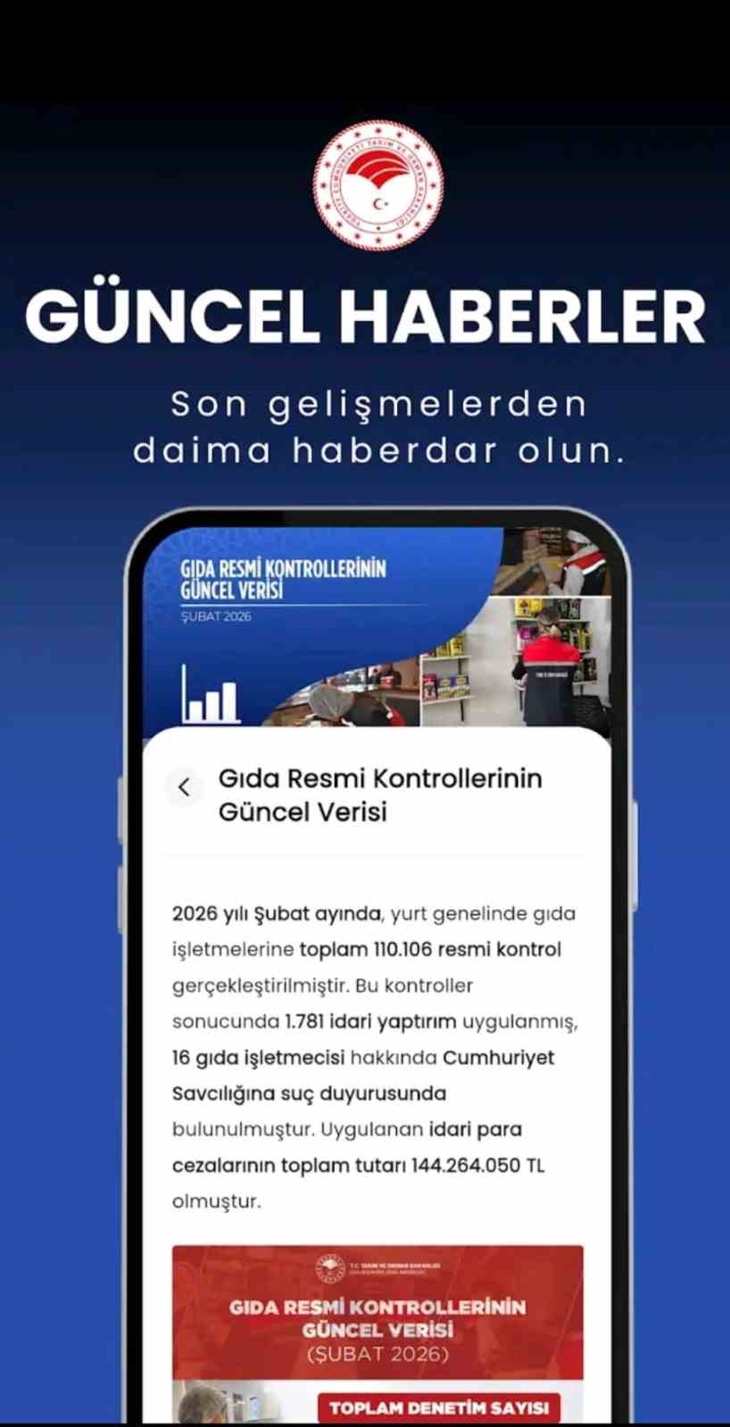 Bozuk gıdaya mobil telefondan ihbar imkanı
