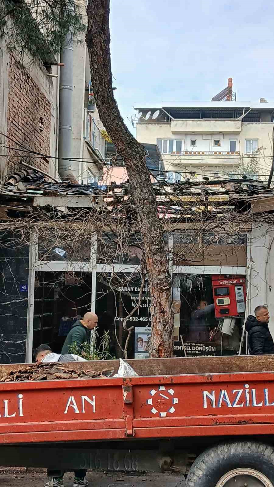 Buharkent’te iş yeri yangını
