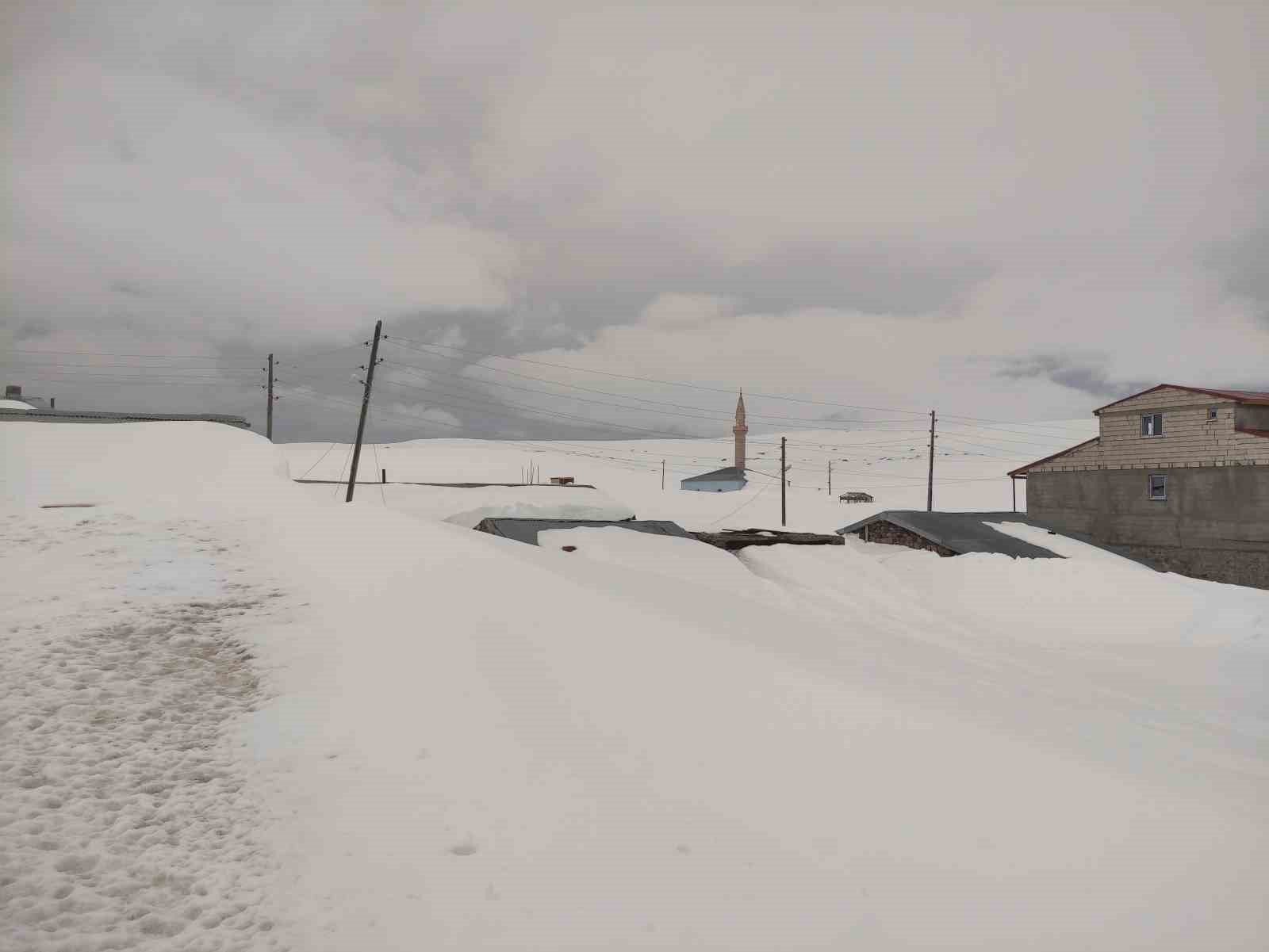 Bülbülan Yaylası’nda evler kara gömüldü
