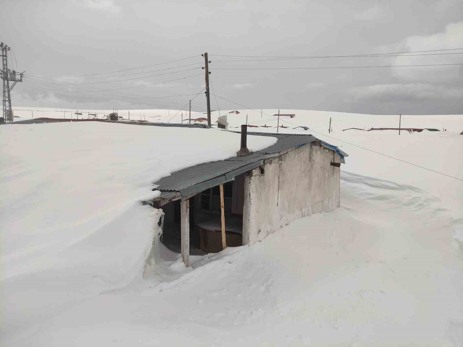 Bülbülan Yaylası’nda evler kara gömüldü
