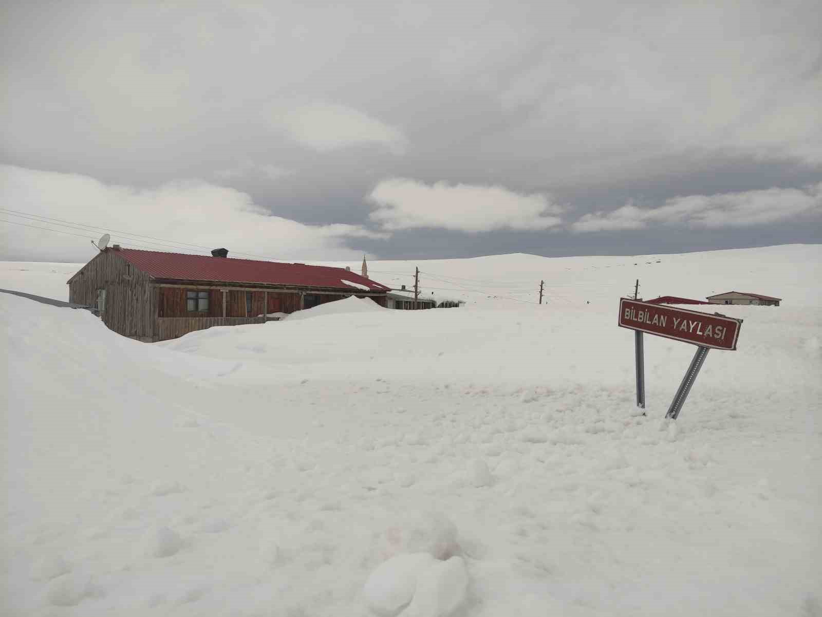 Bülbülan Yaylası’nda evler kara gömüldü
