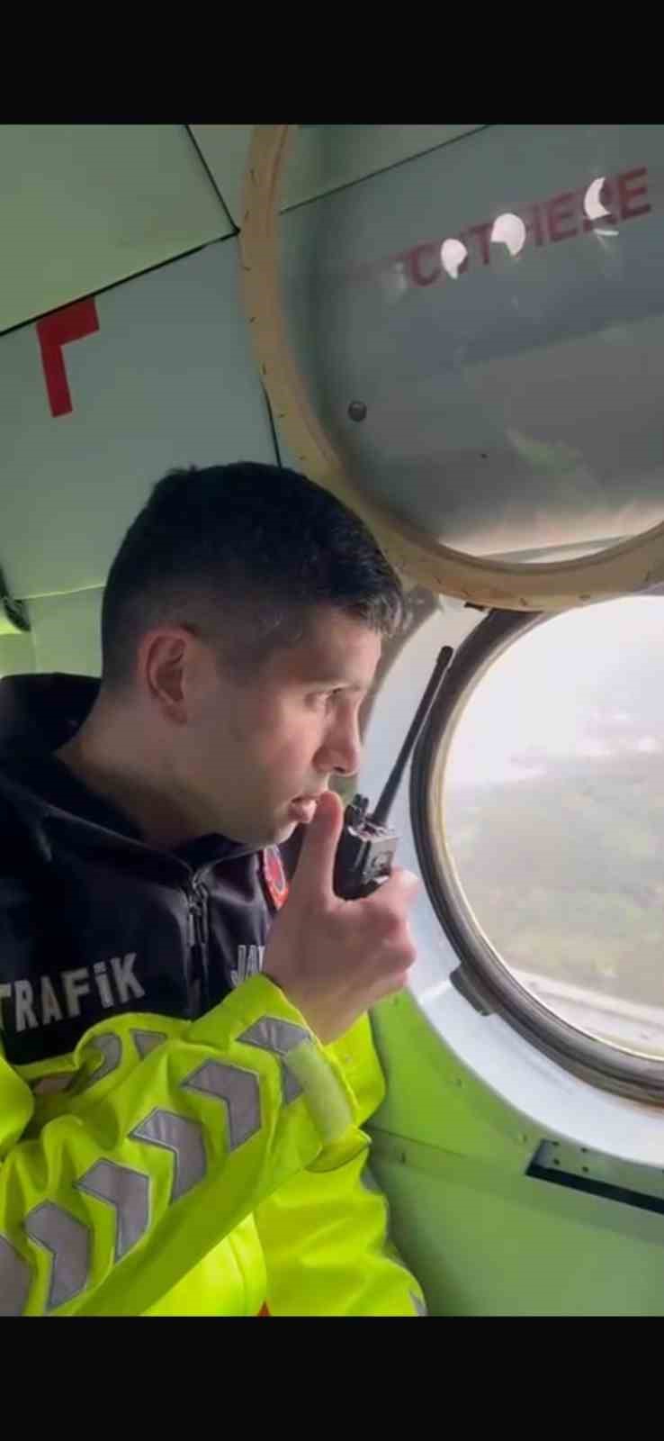 Bursa’da bayram trafiiğine helikopterli denetim
