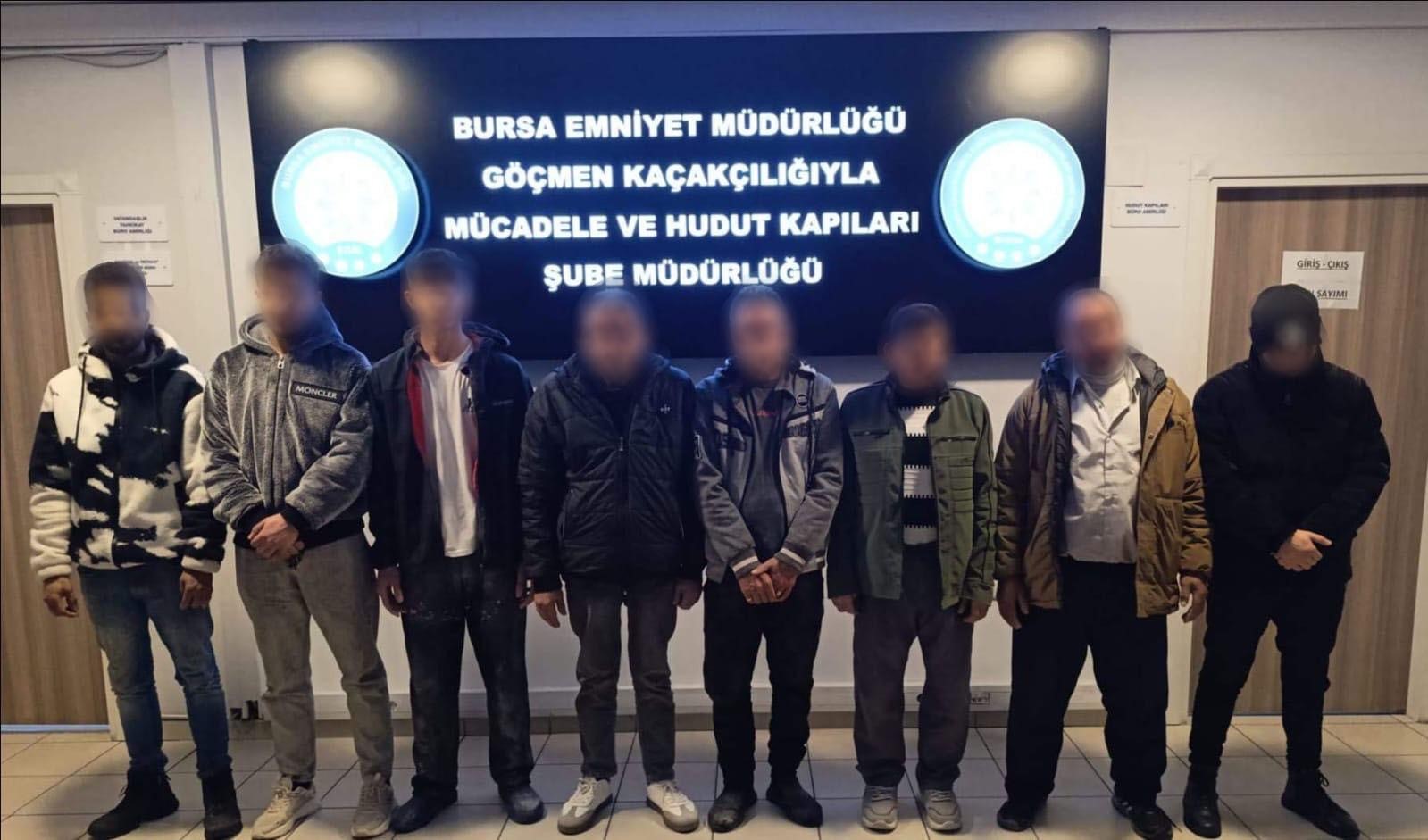 Bursa’da kaçak yabancı işçi operasyonu: 8 kişi yakalandı, 1 şüpheli gözaltında
