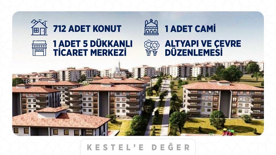 Bursa’nın yeni Balat ve Bademli mahalleleri Kestel’de inşa edilecek
