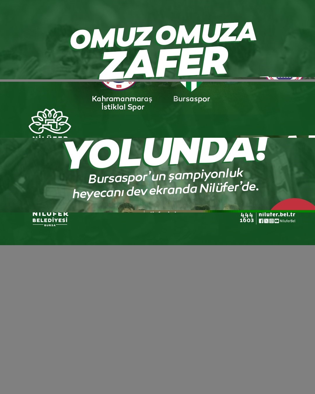 Bursaspor’un şampiyonluk heyecanı Nilüfer’de yaşanacak
