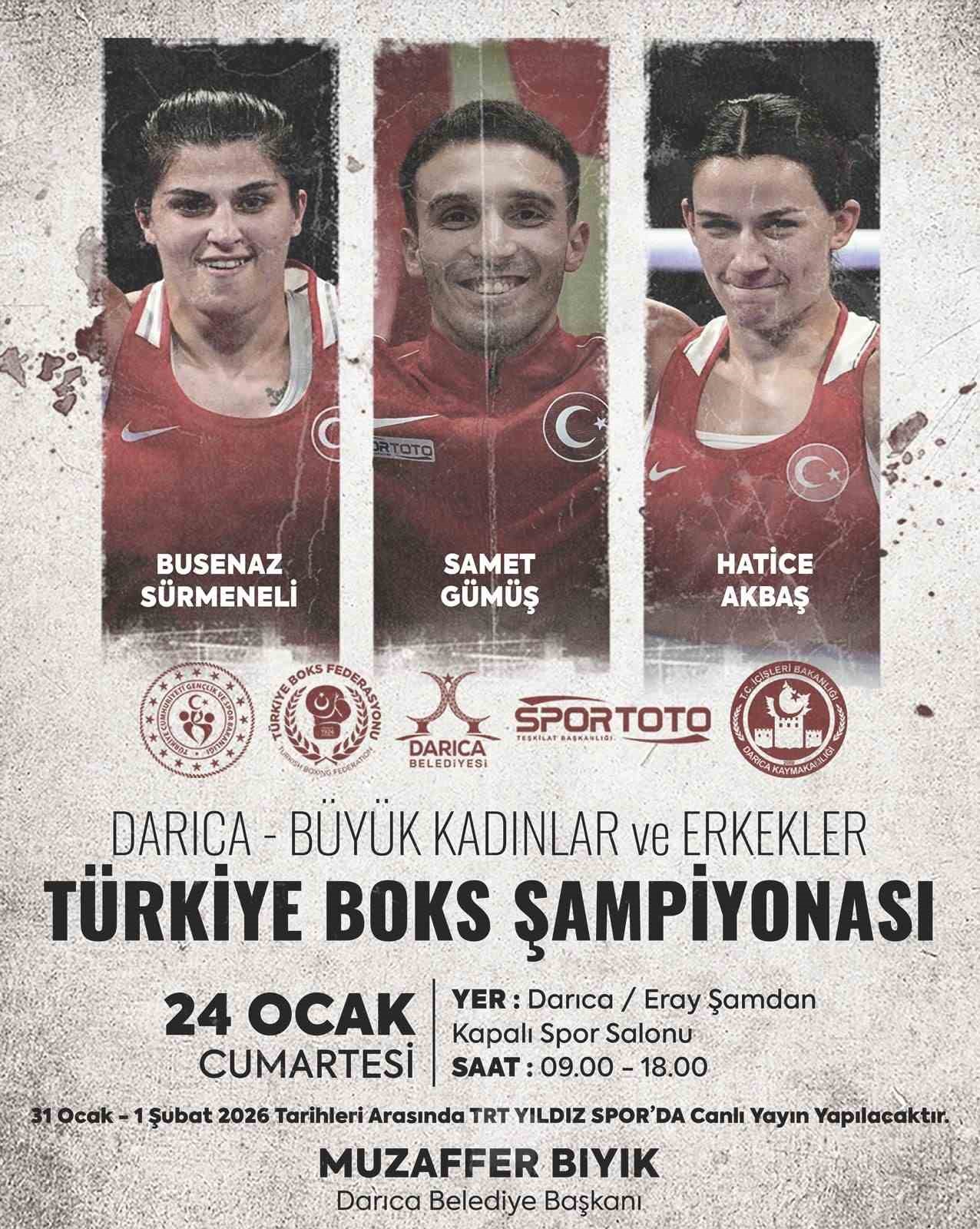 Büyük Kadınlar ve Erkekler Türkiye Boks Şampiyonası Darıca’da yapılacak
