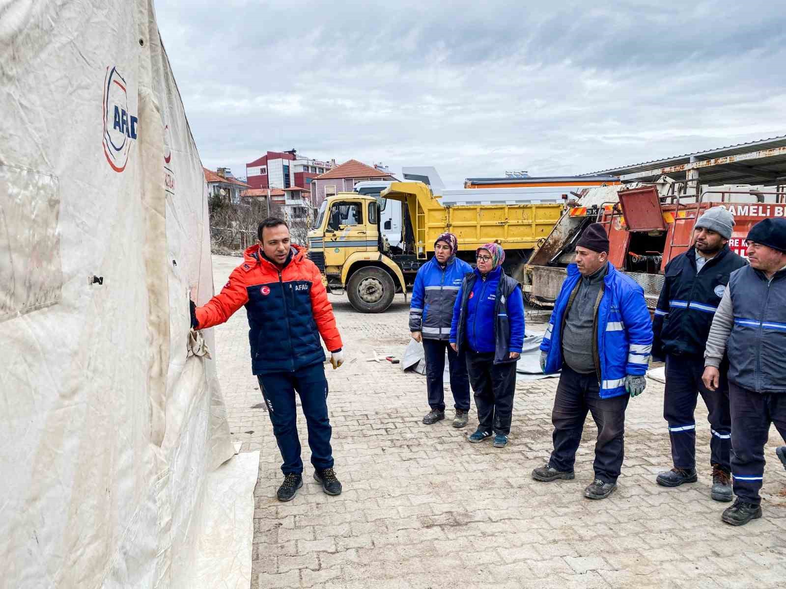 Çameli Belediyesi Yerel Destek Ekibine AFAD’dan çadır kurma eğitimi verildi
