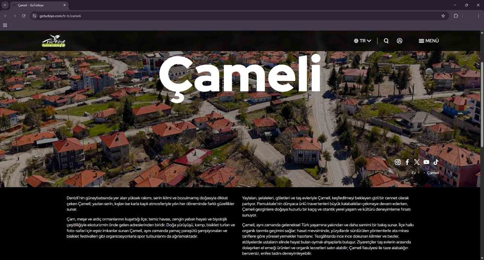 Çameli’nin doğal güzellikleri GoTürkiye platformuna resmen girdi
