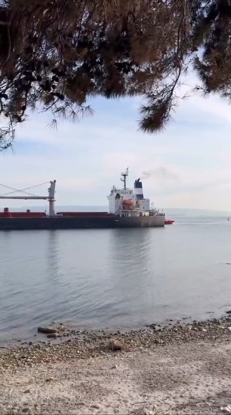 Çanakkale Boğazı’nda makina arızası yapan gemi karaya oturdu
