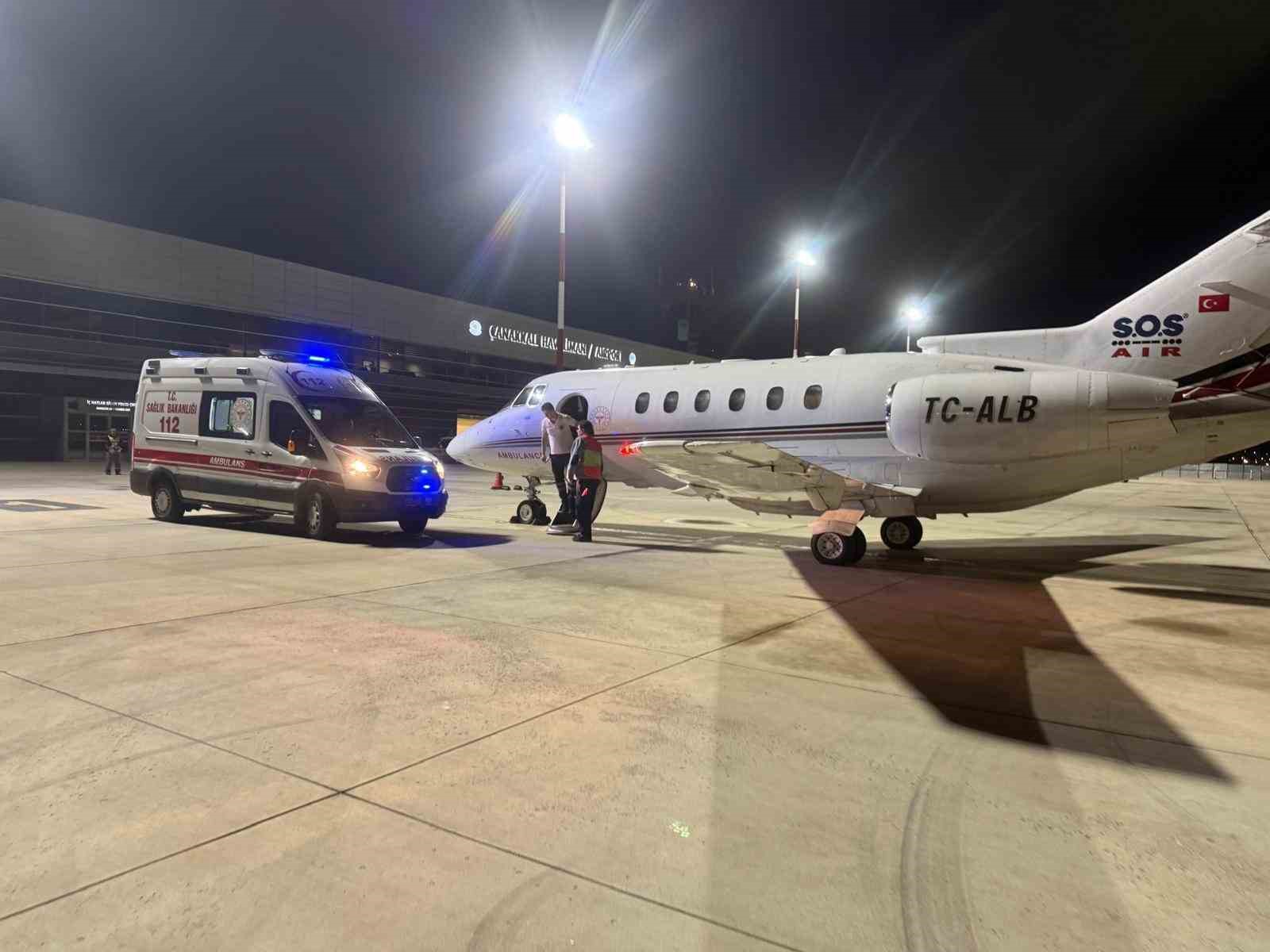 Çanakkale’de 54 günlük bebek uçak ambulansla Ankara’ya sevk edildi
