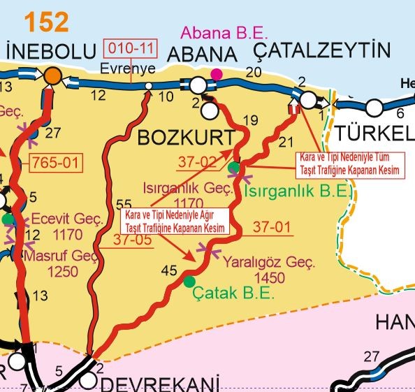 Çatalzeytin’e ulaşımın sağlandığı yol trafiğe kapatıldı

