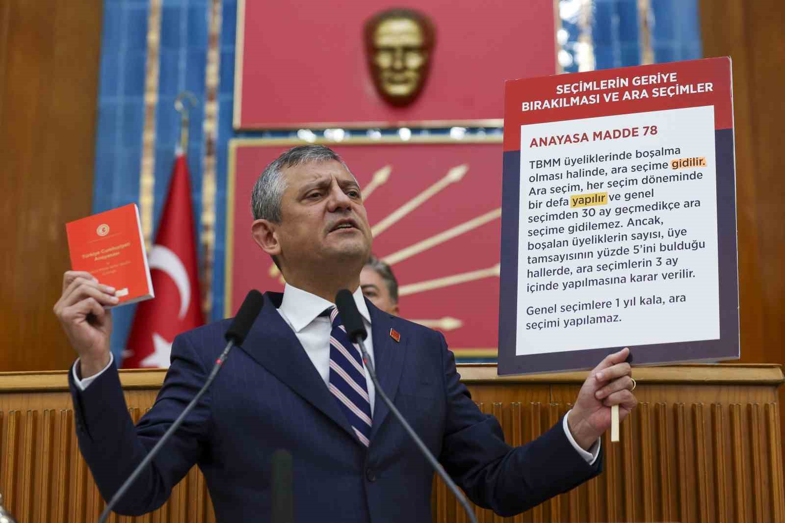 CHP lideri Özel: "Parlamenter sistemde güvenoyundan kaçanların şimdi de bir özgüven eksikliği ile seçimden kaçtığını görmekteyiz"
