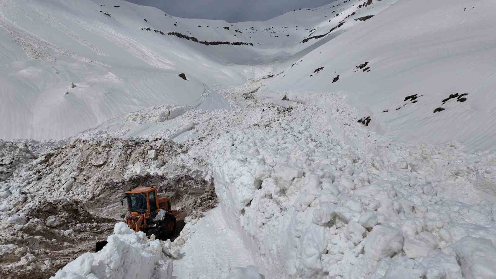 Çığ düşen yolu açma çalışmaları başlatıldı
