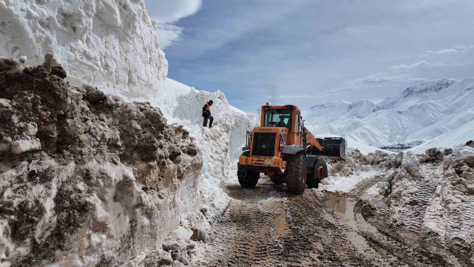 Çığ düşen yolu açma çalışmaları başlatıldı
