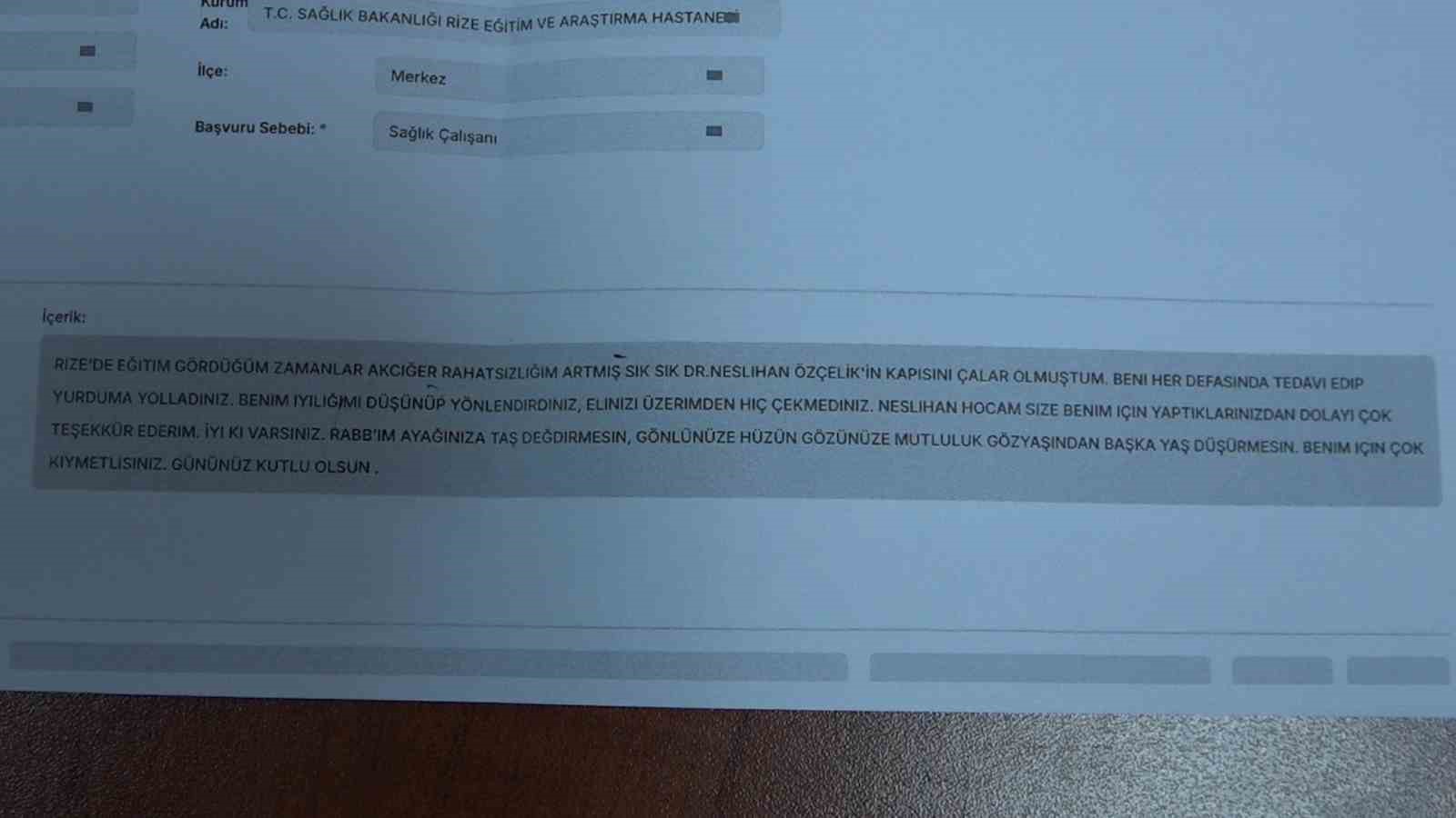 CİMER üzerinden şikayet değil teşekkür etti, yürekleri ısıttı
