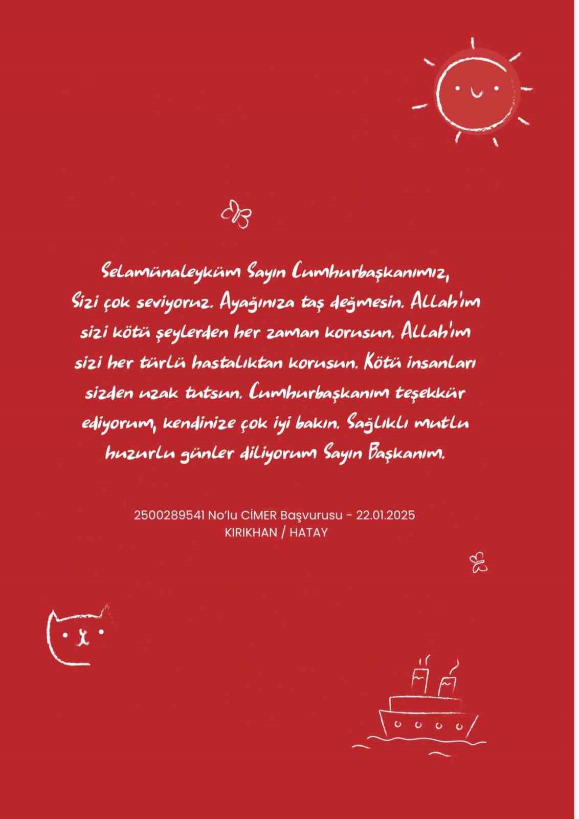 Çocuklar Türkiye’nin dört bir yanından CİMER’e yazdı
