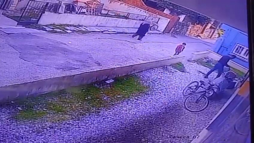 Çocukların gözü önünde köpeği katletti
