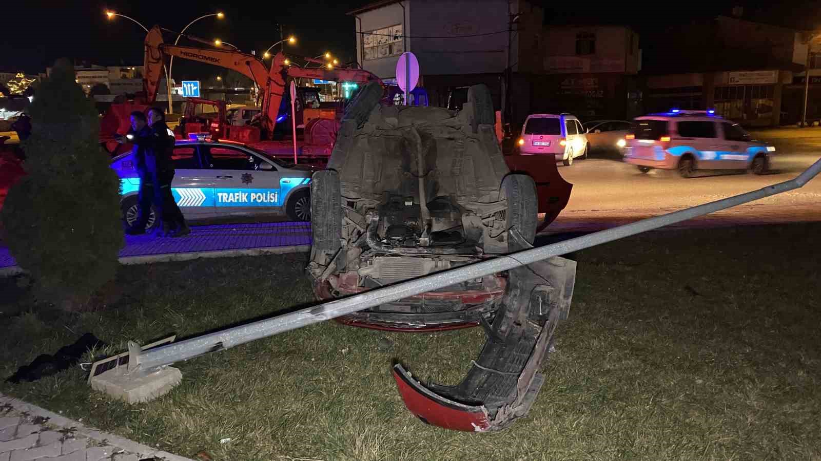 Çorum’da otomobil takla attı: 1 yaralı
