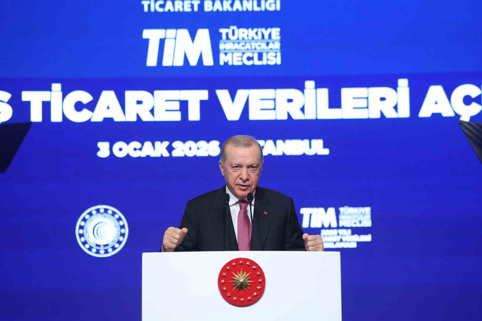Cumhurbaşkanı Erdoğan: "2025 yılında ihracat rekoru kırıldı"
