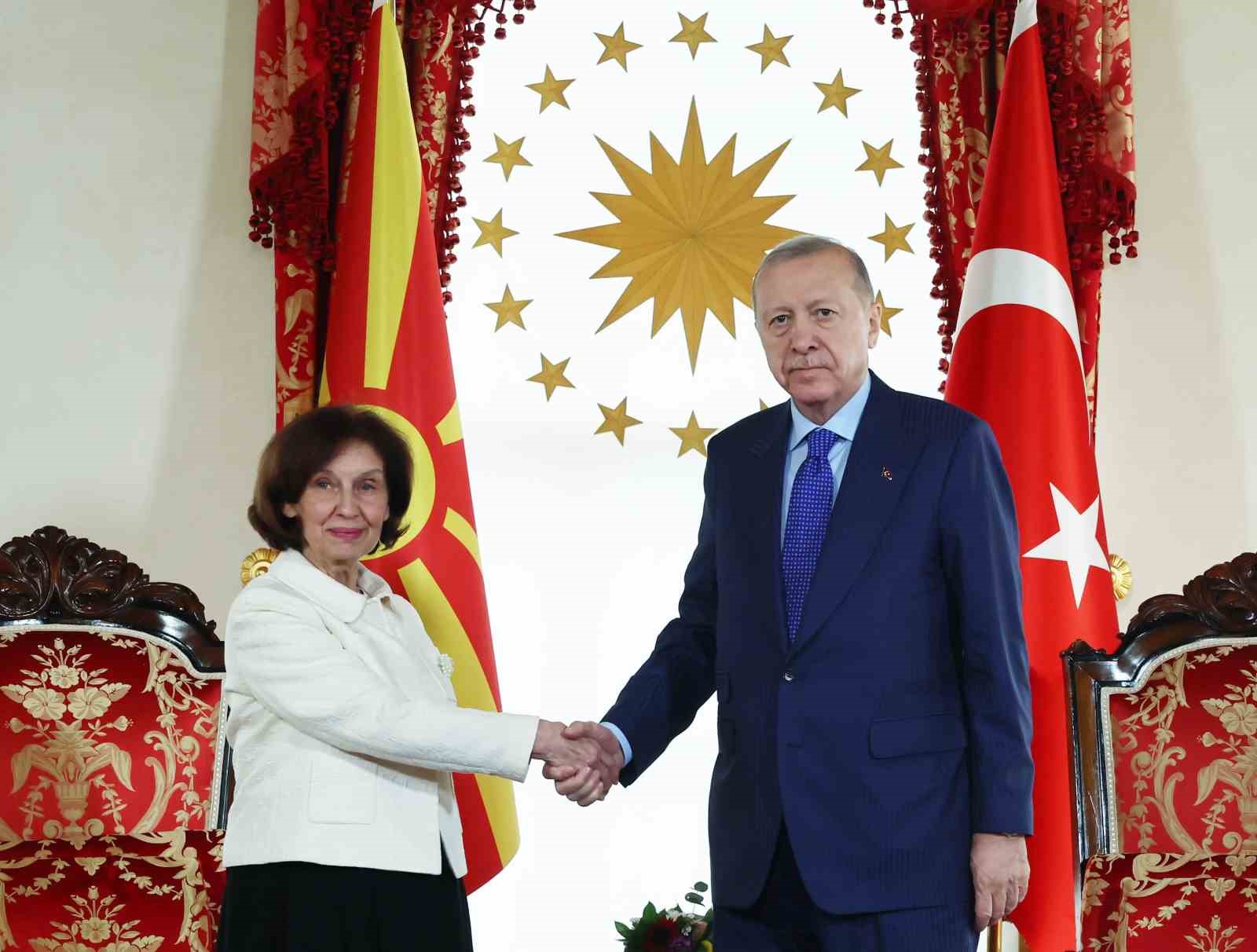 Cumhurbaşkanı Erdoğan, Kuzey Makedonya Cumhurbaşkanı Davkova ile görüştü

