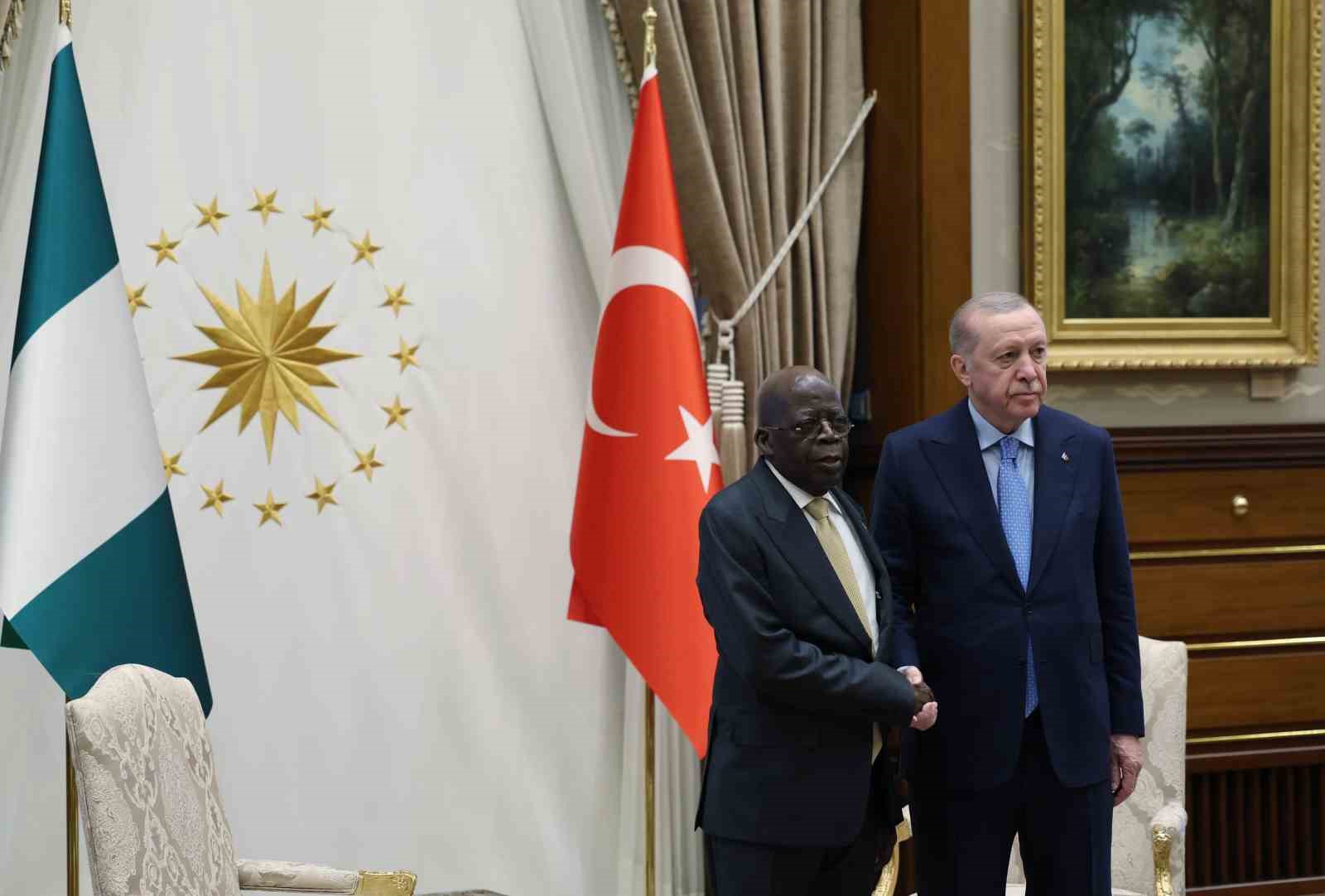 Cumhurbaşkanı Erdoğan, Nijerya Cumhurbaşkanı Tinubu ve beraberindeki heyetle bir araya geldi
