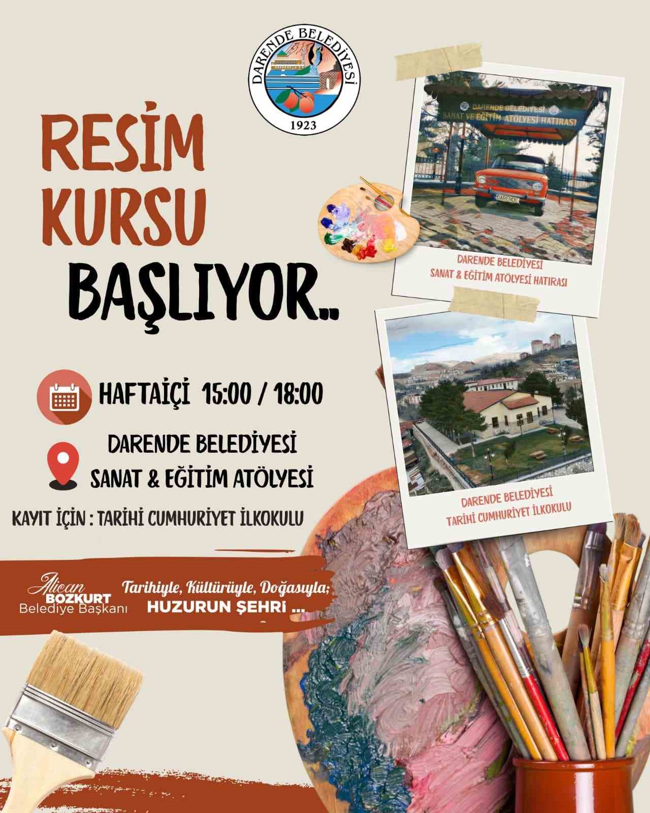 Darende’de resim kursu açılıyor

