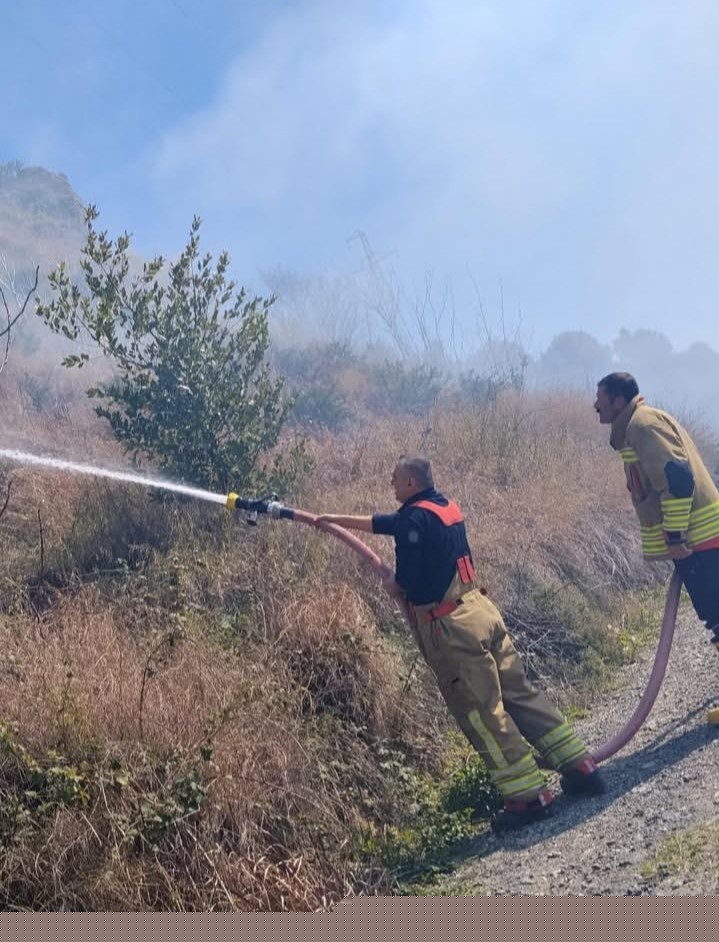 Defne’de çıkan bahçe yangınından alevler yükseldi
