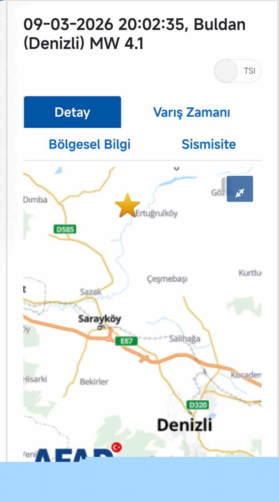 Denizli’de 4.1 büyüklüğündeki artçı deprem korkuttu
