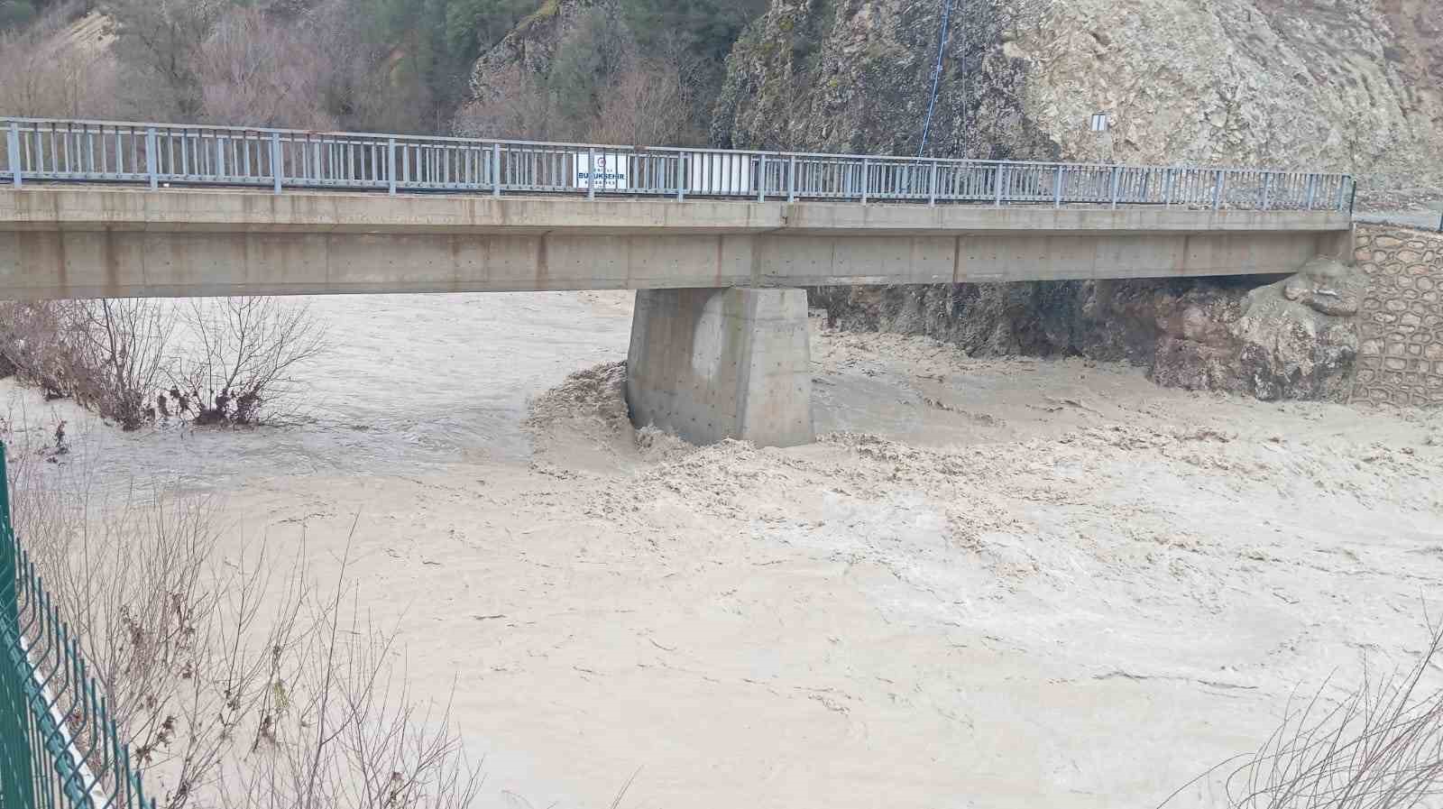 Denizli’de su seviyesi artan derelerde köprüler zarar gördü
