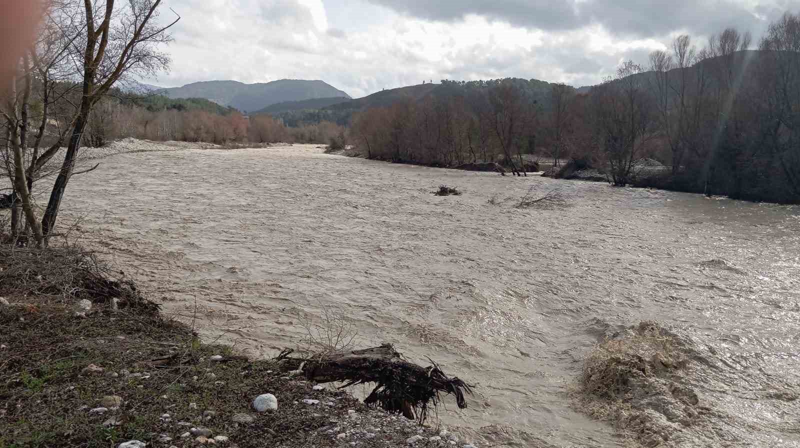 Denizli’de su seviyesi artan derelerde köprüler zarar gördü
