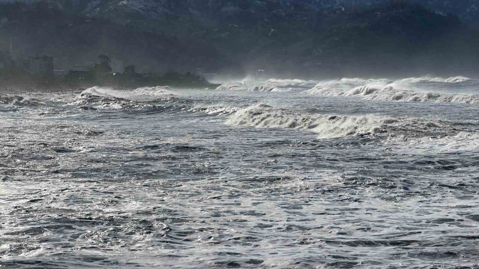 Dev dalgaları görüntülemek isterken az kalsın suya kapılıyordu
