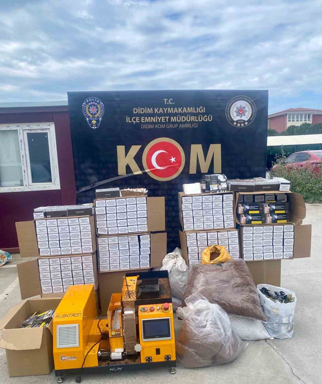 Didim’de 195 bin 900 adet doldurulmuş makaron ele geçirildi
