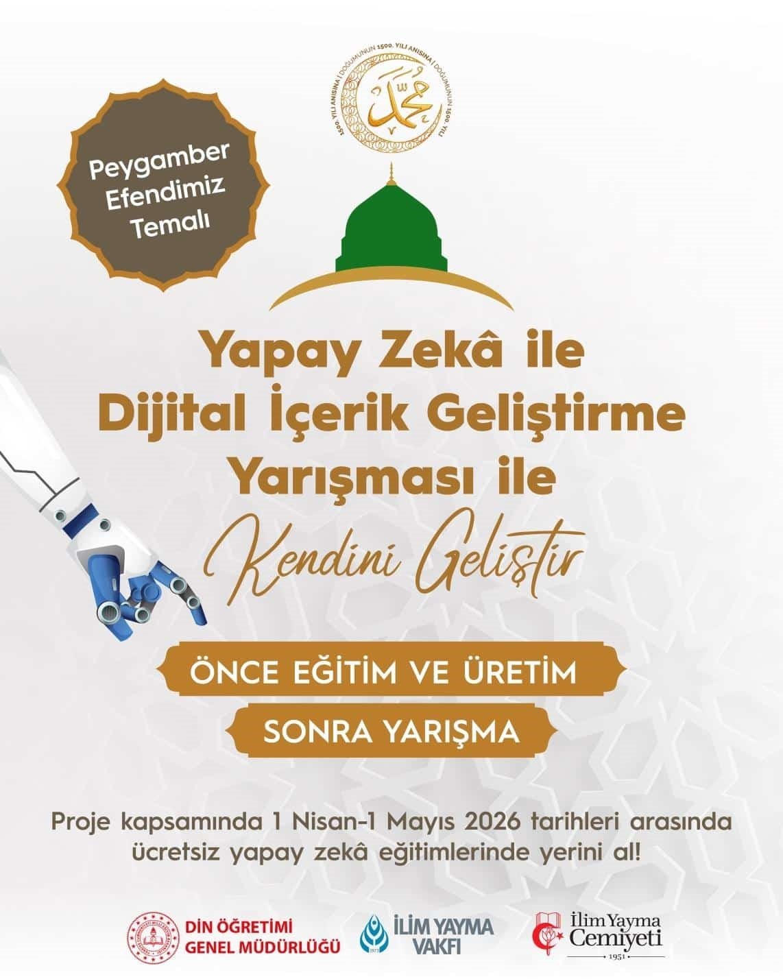 Din Öğretimi Genel Müdürlüğü’nden Peygamber Efendimiz’in doğumu anısına anlamlı yarışma
