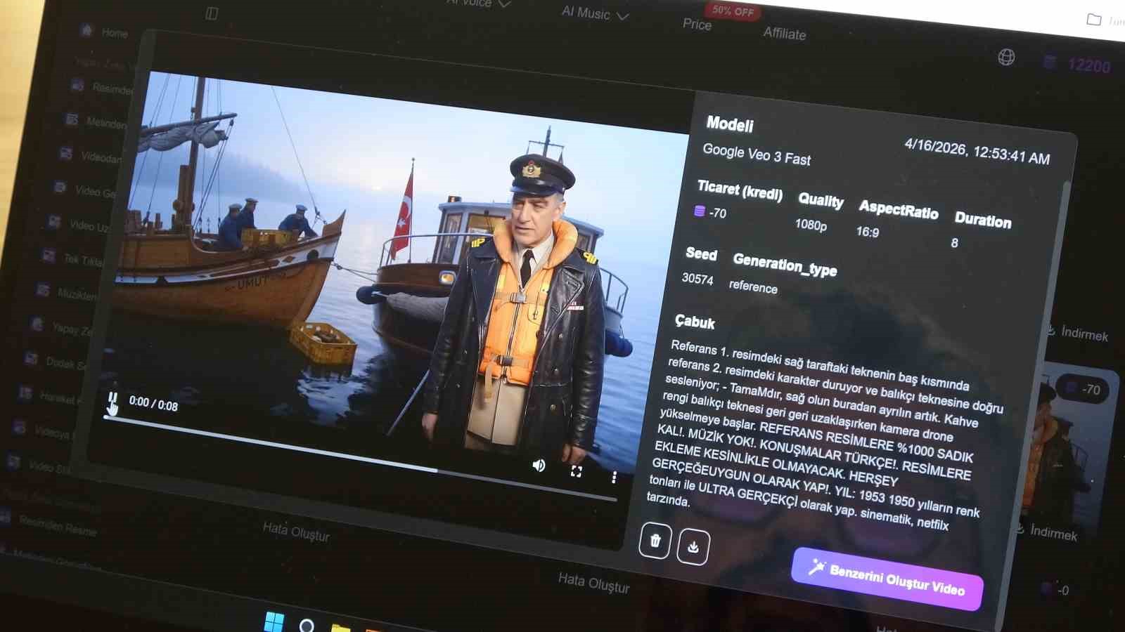 Dumlupınar Denizaltı Faciası yapay zeka ile yeniden canlandırılıyor
