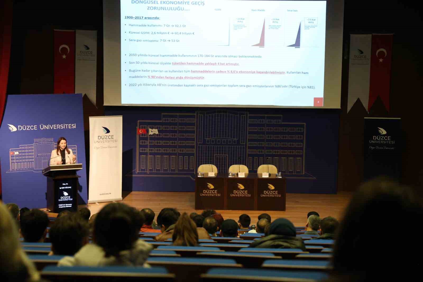 Düzce Üniversitesi’nde uluslararası sıfır atık günü paneli gerçekleştirildi
Düzce Üniversitesi’nde uluslararası sıfır atık günü paneli gerçekleştirildi