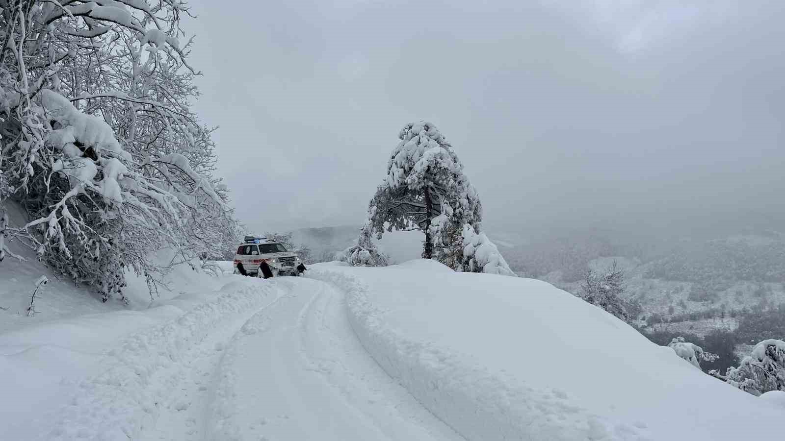Düzce’de yaşlı hastaya paletli ambulans ulaştı
