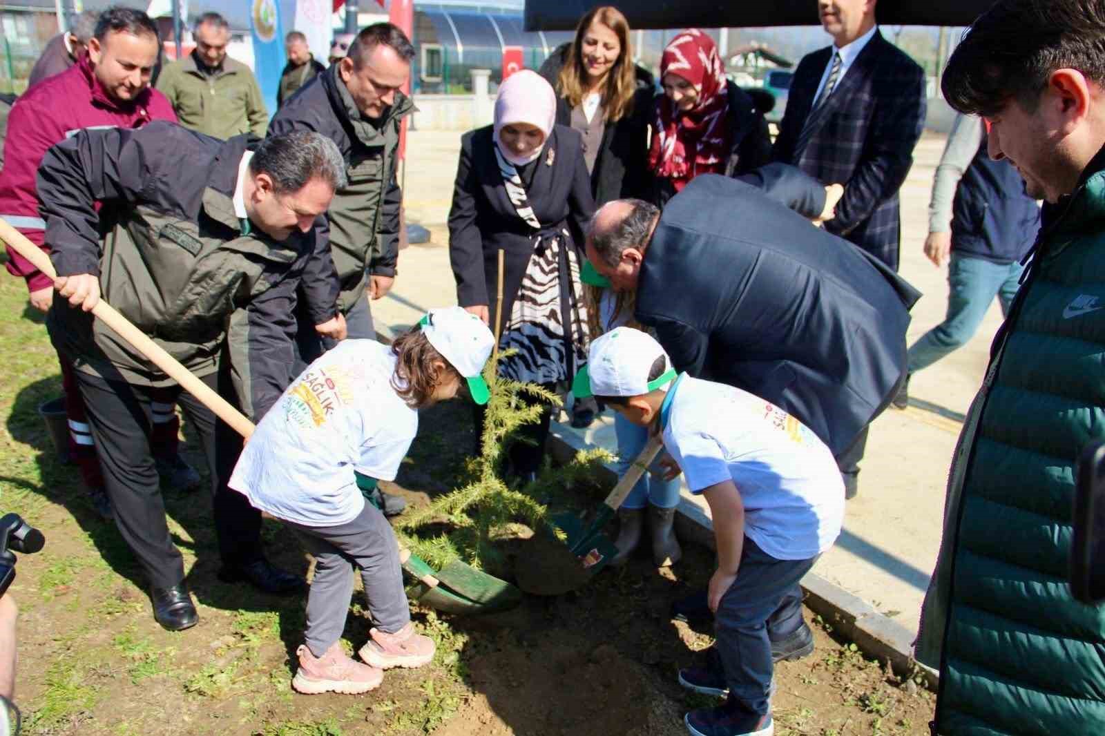 Düzce’de yüzlerce fidan toprakla buluştu
