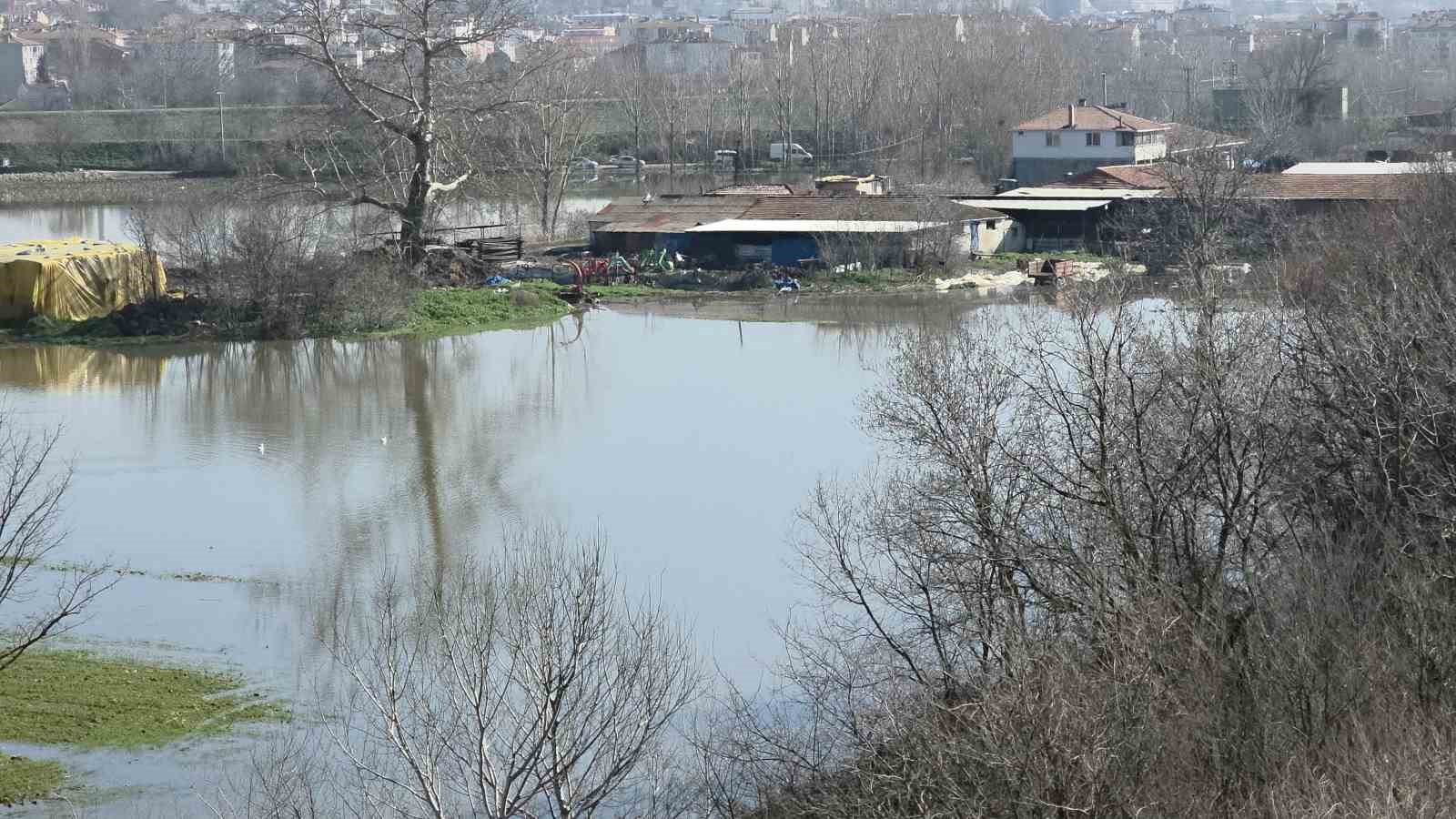 Edirne Yıldırım Mahallesi’nde hayvan çiftlikleri su altında
