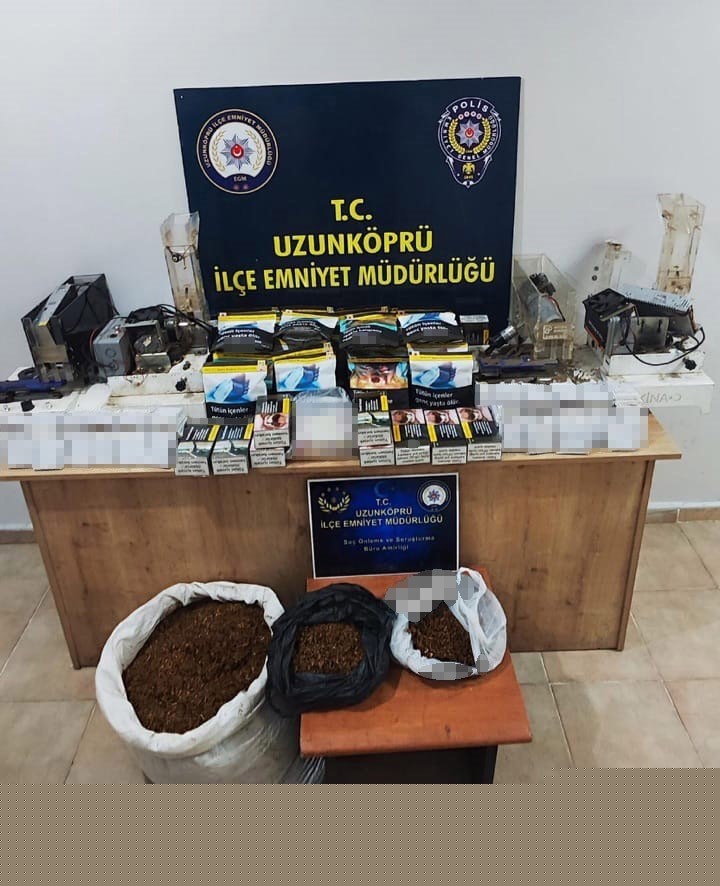Edirne’de kaçak tütün ve makaron operasyonu
