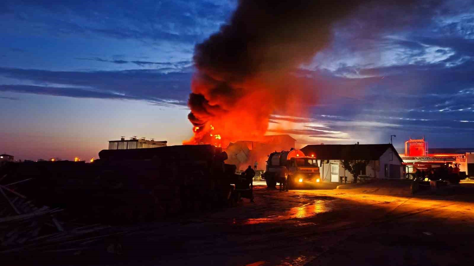 Edirne’de kereste fabrikasında yangın
