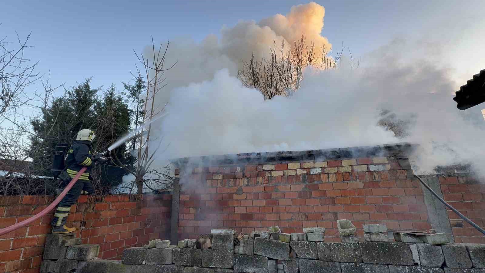 Edirne’de kömürlükler alevlere teslim oldu
