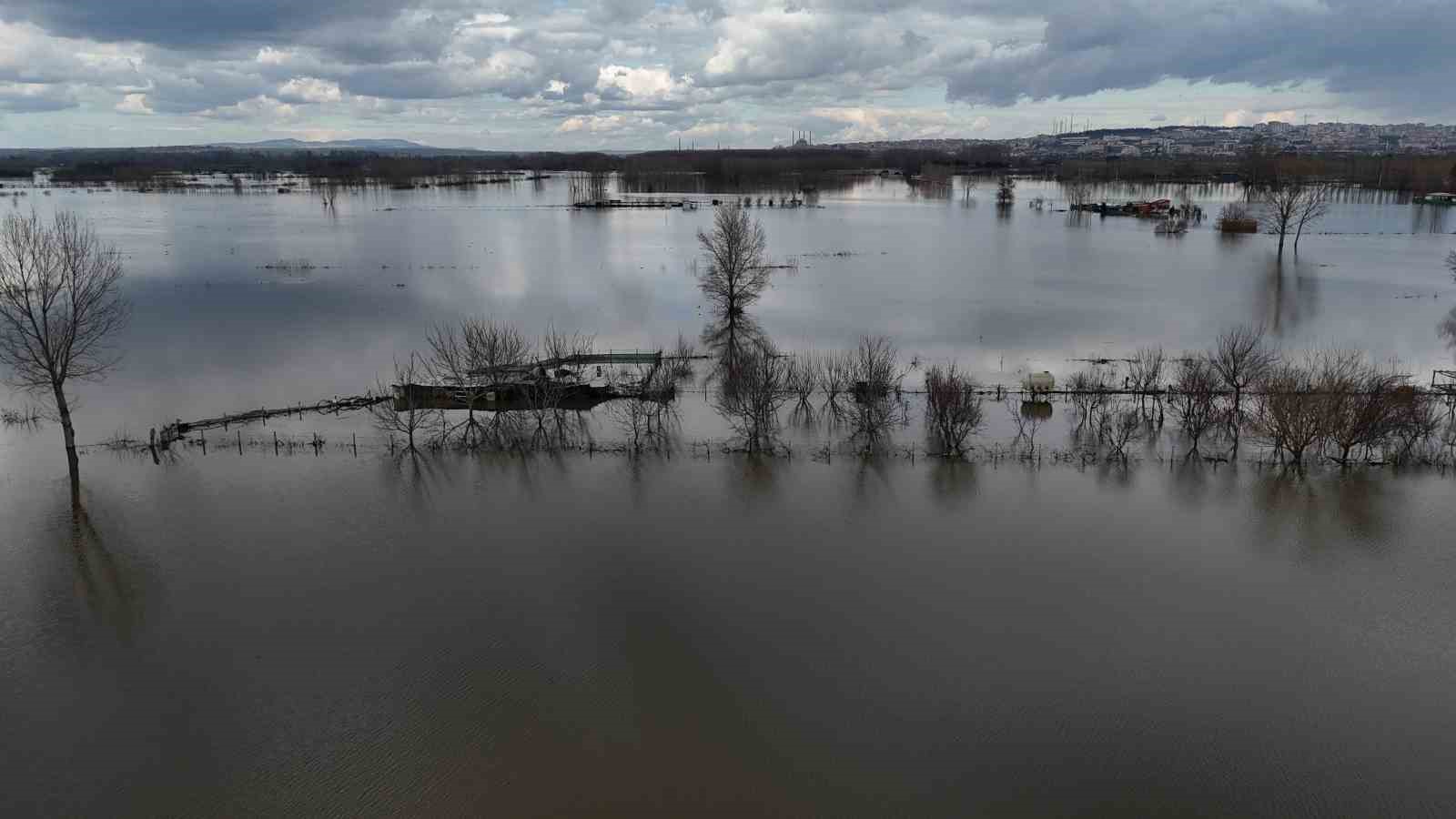 Edirne’de taşkının izleri havadan görüntülendi
