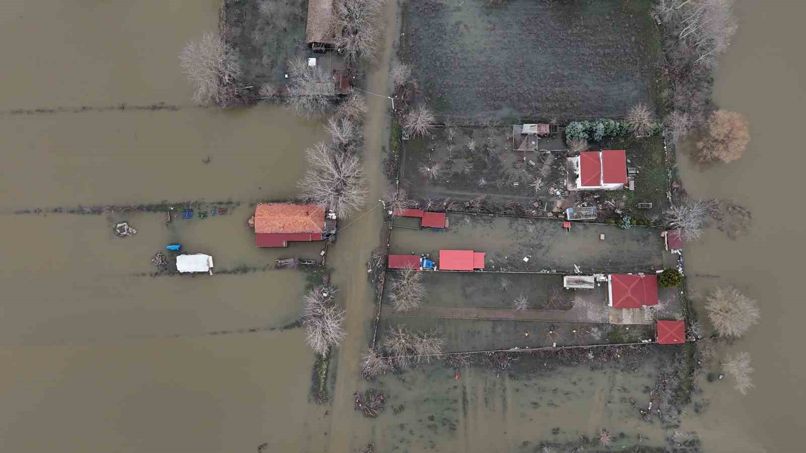 Edirne’de taşkının izleri havadan görüntülendi
